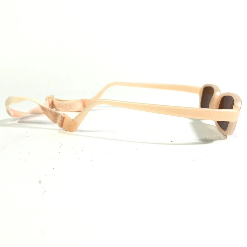 Miraflex Sunglasses NEW BABY 2 Nude Rectangular Frames with Red Lenses